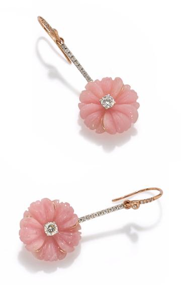 Moda Operandi Irene Neuwirth Cherry Blossom Earrings Set With Pink Opal And Diamond