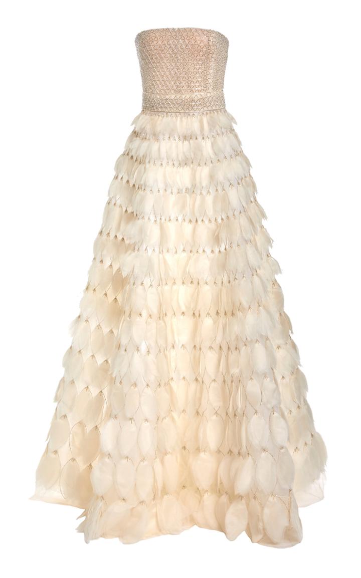 Moda Operandi J. Mendel Feathered Silk Gown Size: 0