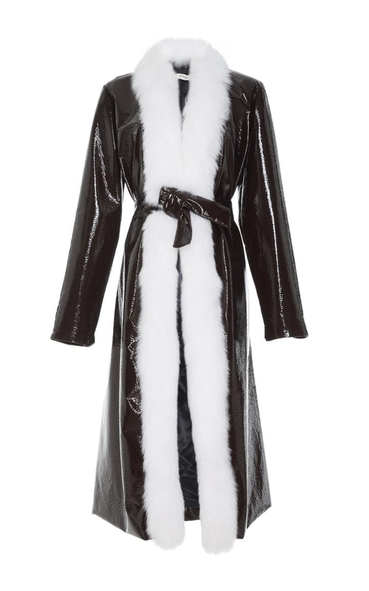 Attico Vivian Fox Fur Trench