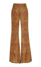 Khaite Stockard Printed Crepe Flare-leg Pants