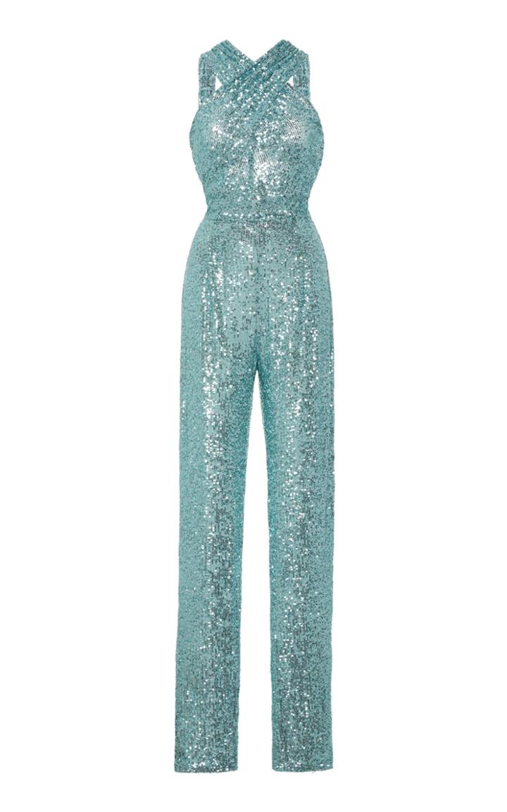 Naeem Khan Sequined Halterneck Jumpsuit