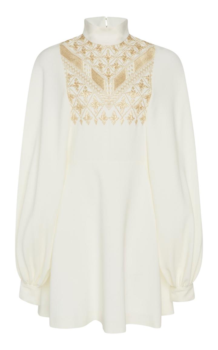 Giambattista Valli Embroidered Crepe De Chine Mini Dress