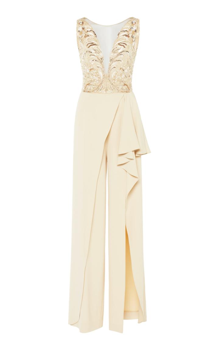 Moda Operandi Zuhair Murad Sequin Embellished Crepe Jumpsuit Size: 34