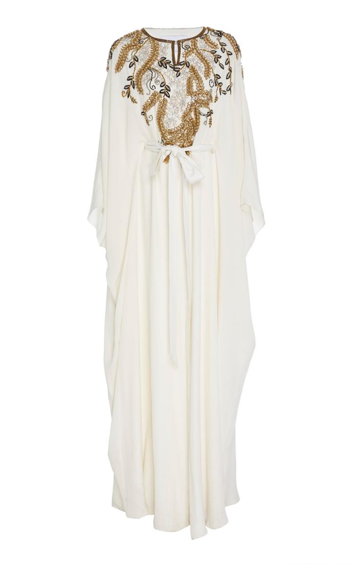 Marchesa Embroidered Silk Caftan