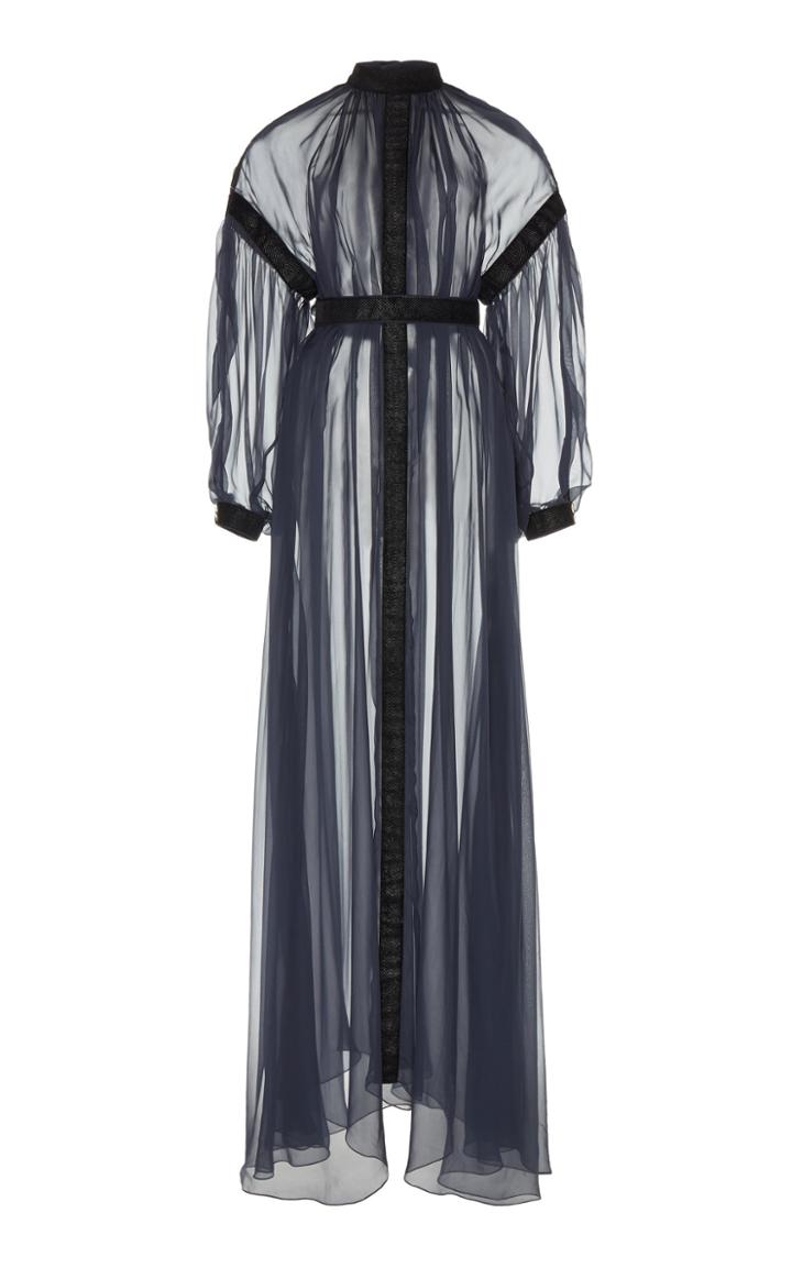 Maison Rabih Kayrouz Silk Muslin Long Sleeve Gown
