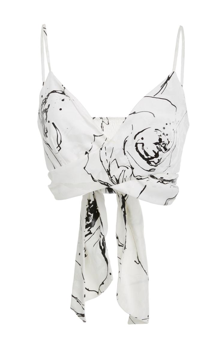 Christian Siriano Printed Wrap Top