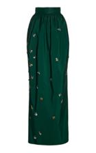 Carolina Herrera Embellished Silk Satin Maxi Skirt