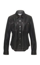 Proenza Schouler Pswl Faux Leather Button Down Shirt Size: 0