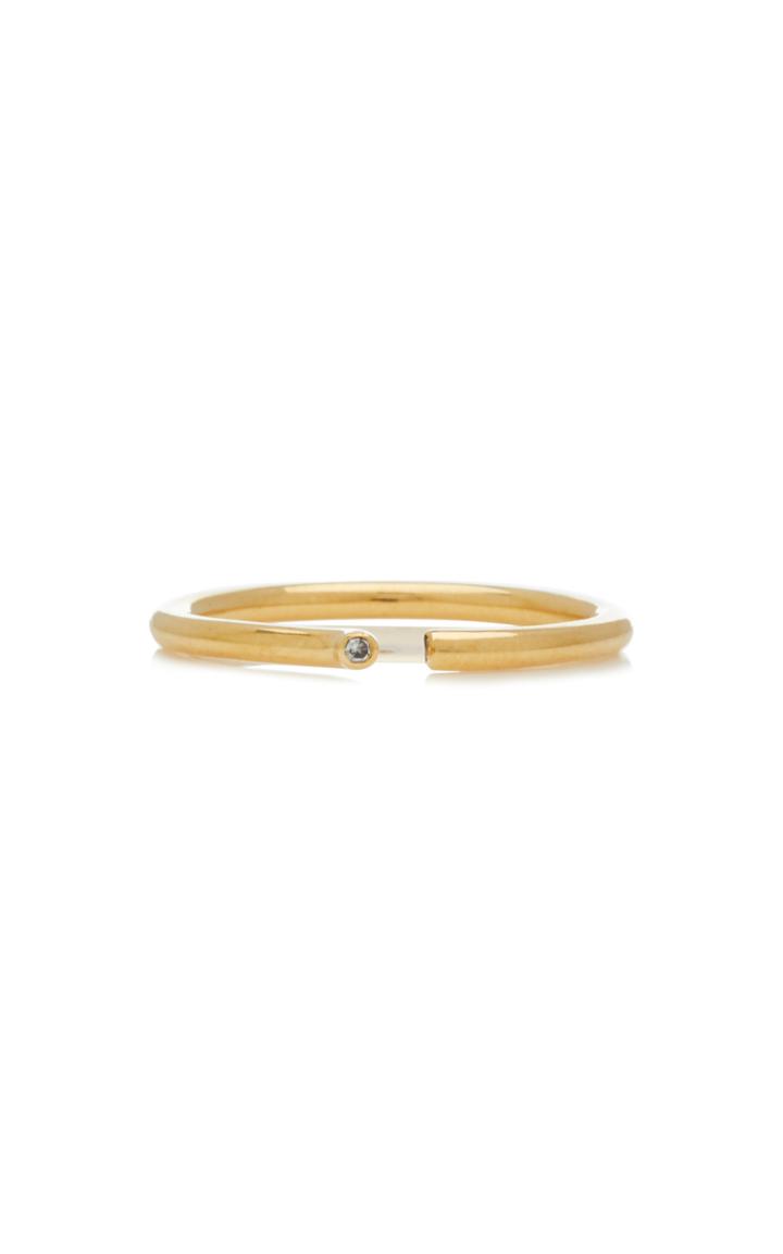 Yael Sonia Rock Asymmetric Diamond 18k Yellow Gold Ring