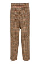 Pt Forward Checked Wool-blend Straight-leg Pants