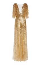 Moda Operandi Monique Lhuillier Sequined Chiffon Low-back Gown Size: 10