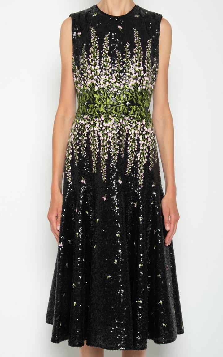 Moda Operandi Giambattista Valli Floral Sequin Midi Dress