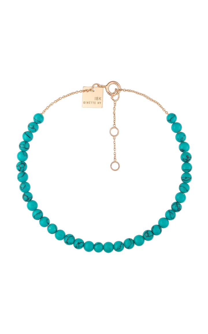 Ginette Ny Mini Maria 18k Rose Gold Turquoise Bracelet