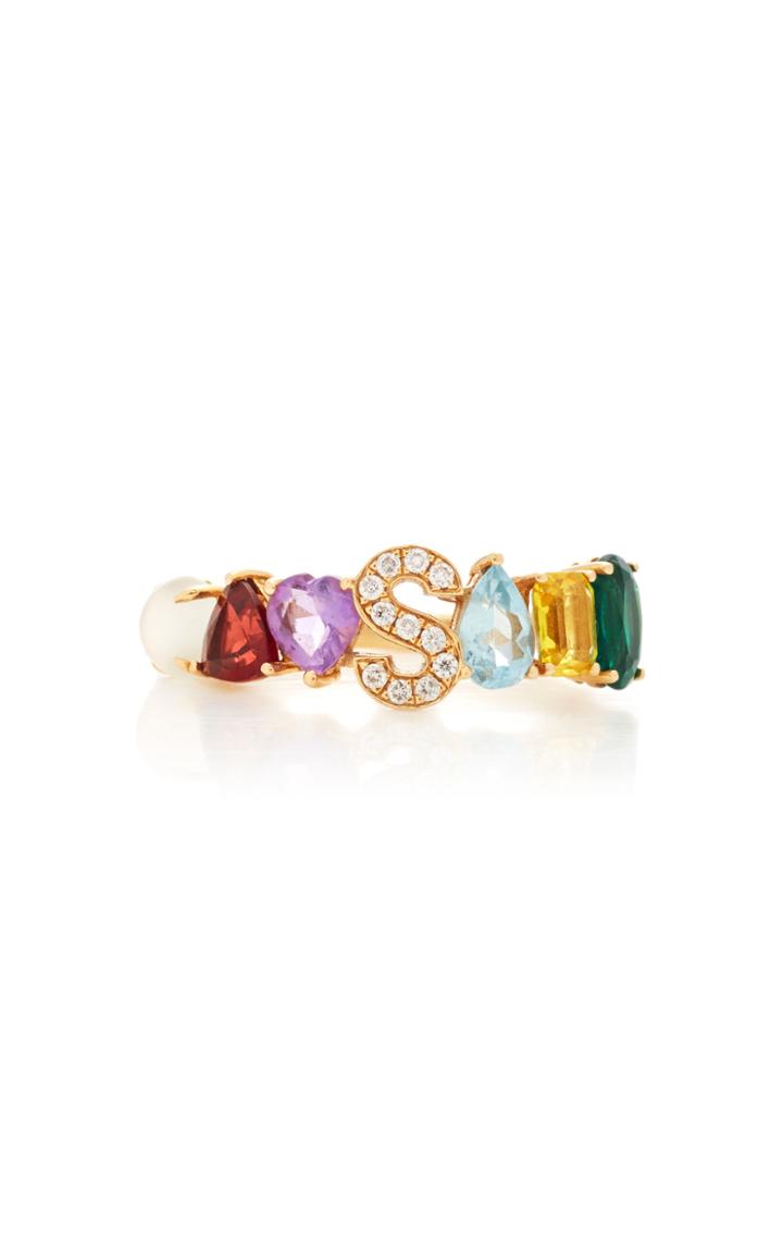 Moda Operandi Luisa Alexander Liami Initial Gemstone Ring