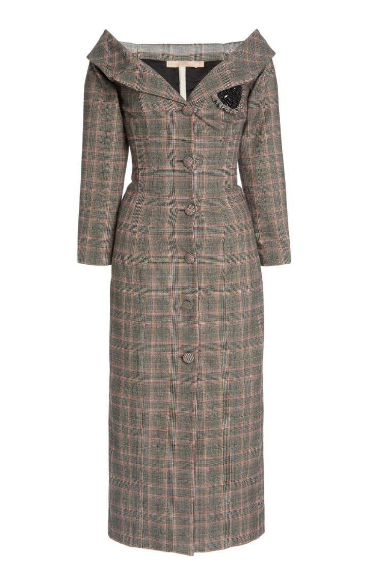 Moda Operandi Brock Collection Roxana Plaid Cotton-blend Dress