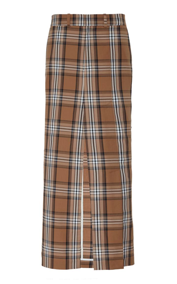 A.w.a.k.e. Mode Plaid Stretch-cotton Maxi Skirt