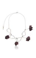 Marni Fabric Flowers And Strass Necklace