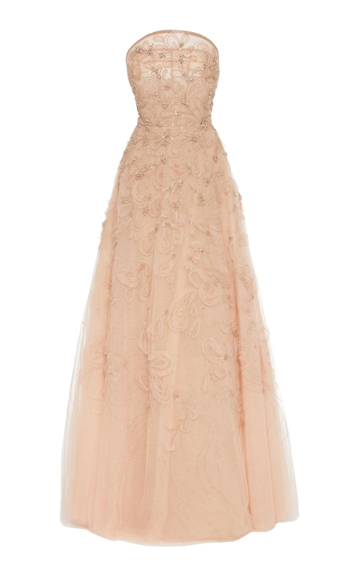 Marchesa Embelllished Organza Strapless Gown