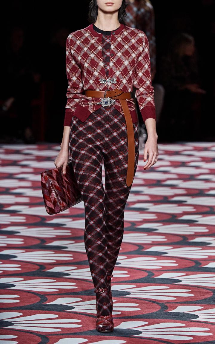 Moda Operandi Miu Miu Printed Sleeveless Wool Jumpsuit
