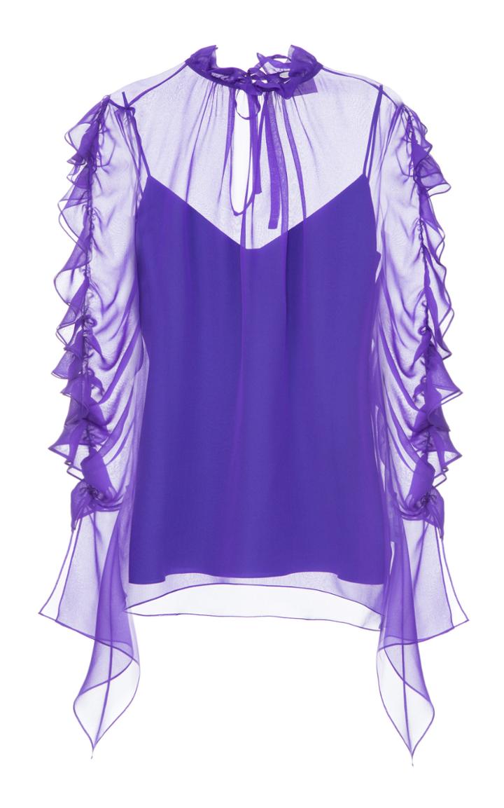Elenareva Chiffon Blouse With Ruffled Sleeves