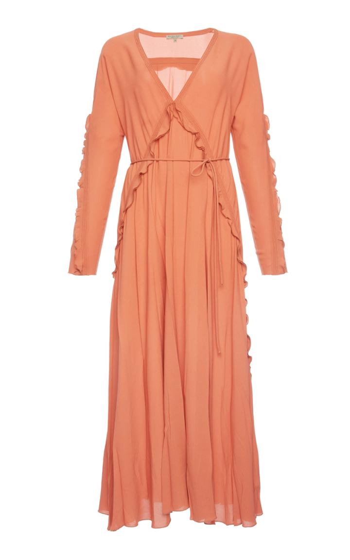 Bottega Veneta Fluid Silk Georgette V-neck Dress