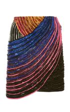 Balmain Embellished Multicolored Mini Skirt