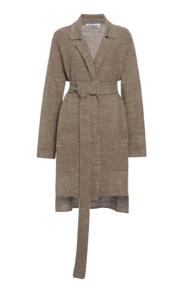 Moda Operandi Agnona Belted Open-knit Long Jacket Size: Xs