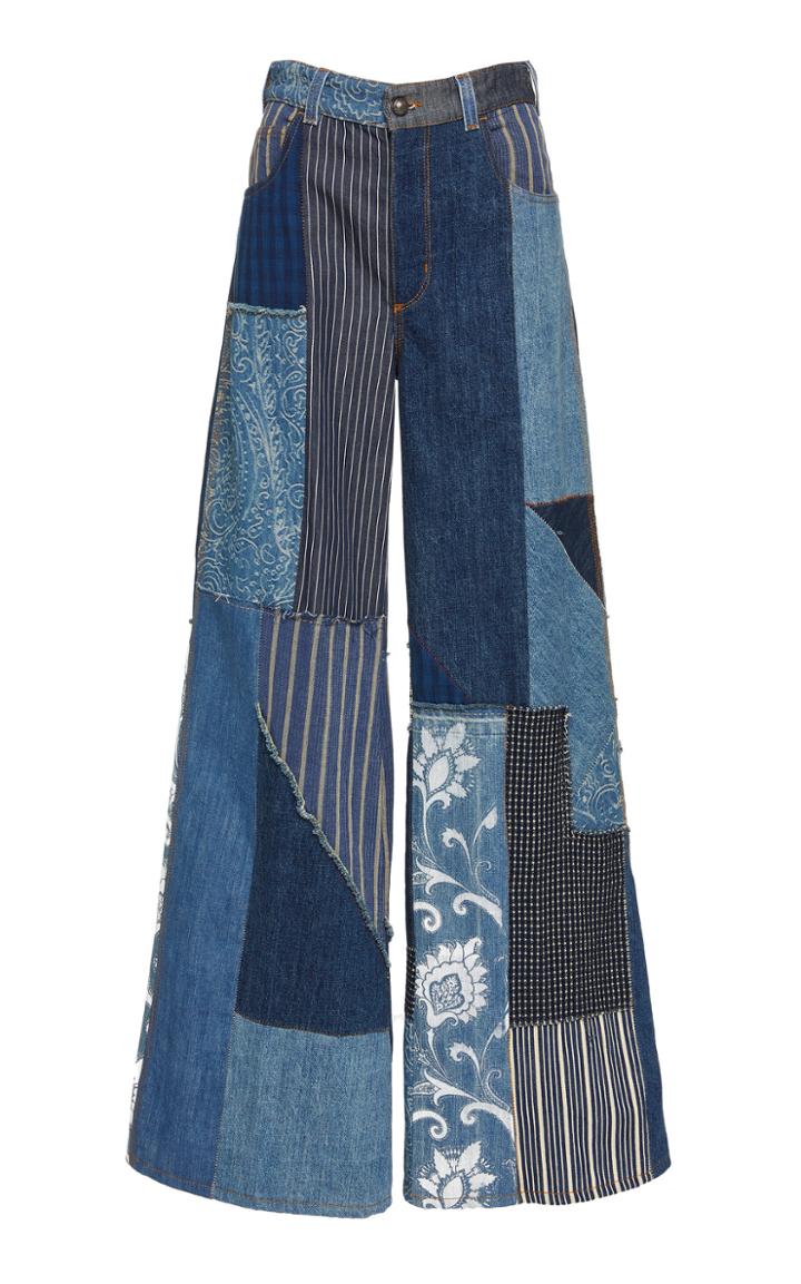 Etro High-rise Patchwork Wide-leg Jeans