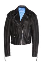 Mugler Oversized Leather Biker Jacket