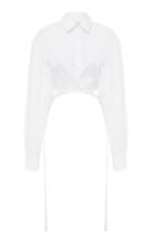 Christopher Esber Cropped Tie-detailed Cotton-poplin Shirt