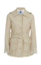 Blumarine Frayed Cotton Blend Jacket