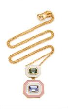 Sig Ward 18k Gold Enamel Sapphire And Tanzanite Necklace