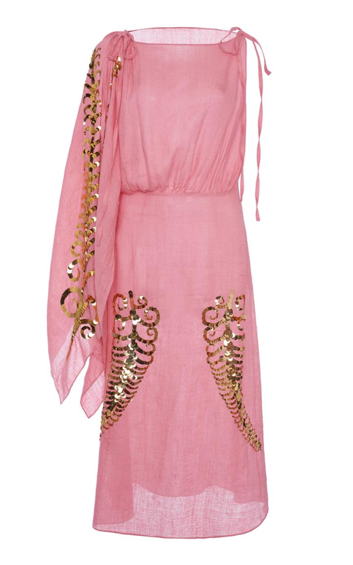 Prada Sequin-embellished Silk-georgette Midi Dress