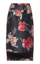 Rochas Oenodera Floral Tailored Skirt