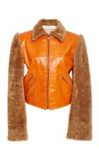 Alyson Eastman Leather And Shearling Bomber Jacket