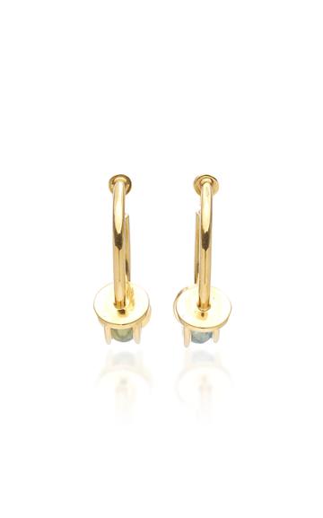 Yael Sonia Perpetual Motion Aquamarine 18k Yellow Gold Hoop Earrings