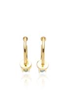 Yael Sonia Perpetual Motion Aquamarine 18k Yellow Gold Hoop Earrings