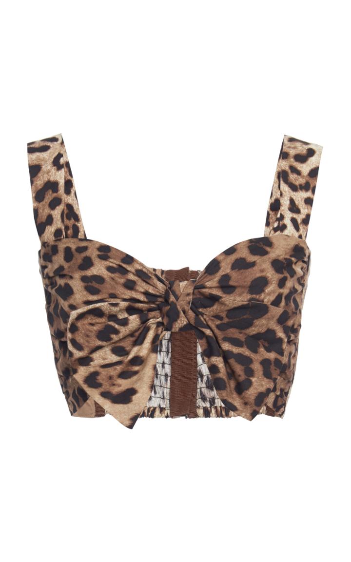 Moda Operandi Dolce & Gabbana Leopard Poplin Cropped Top Size: 38