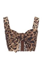 Moda Operandi Dolce & Gabbana Leopard Poplin Cropped Top Size: 38