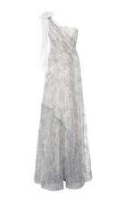 Rodarte Crystal-embellished One-shoulder Chantilly Lace Gown