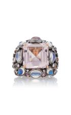 Nina Runsdorf 18k Rose Gold Morganite Moonstone And Diamond Ring