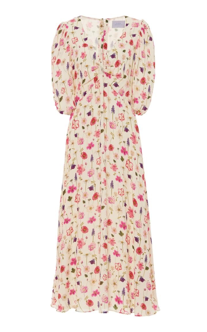 Moda Operandi Luisa Beccaria Floral Printed Crepe Midi Skirt Size: 36