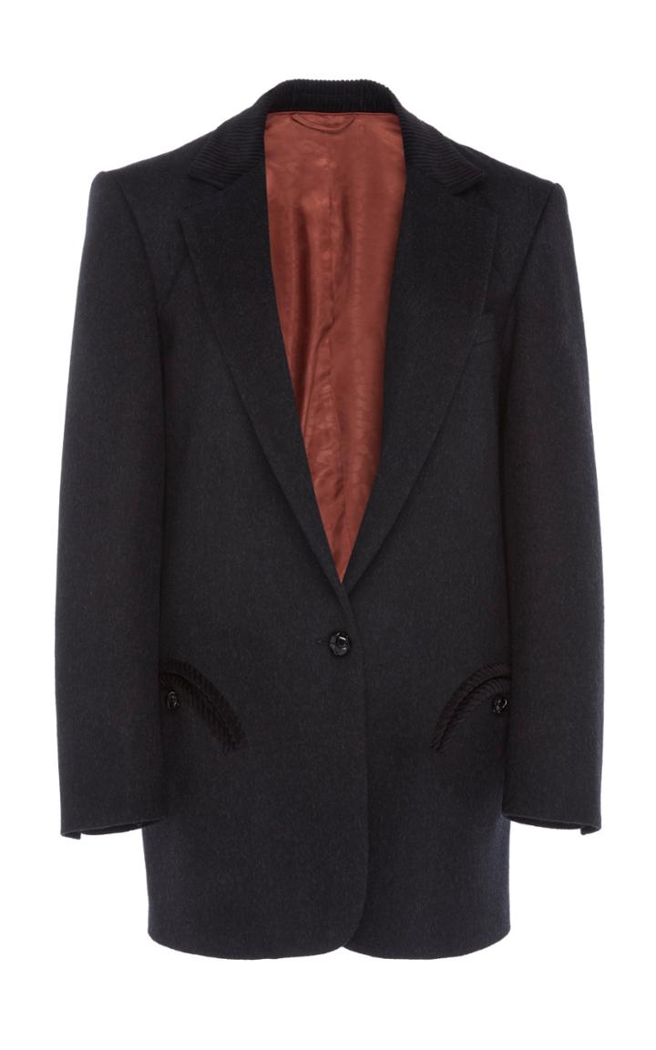 Blaz Milano Cord-trimmed Wool Blazer