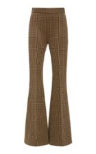 Rosetta Getty Checked Crepe Flared Pants