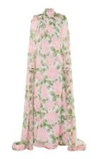 Moda Operandi Richard Quinn Printed Cape-effect Chiffon Dress Size: 6