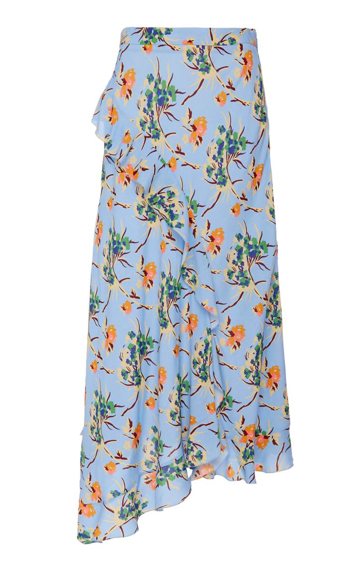 Etro Merseyside Ruffle Crepe Skirt