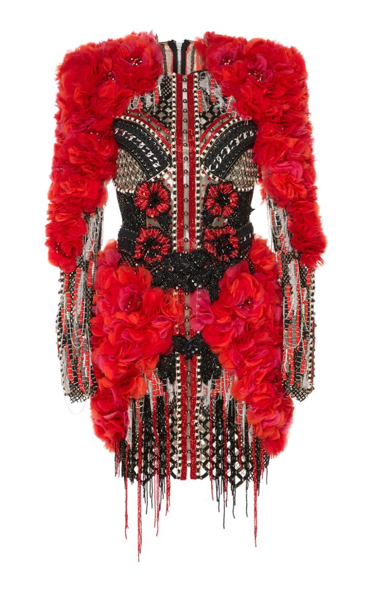 Balmain Embroidered Epaulettes Dress