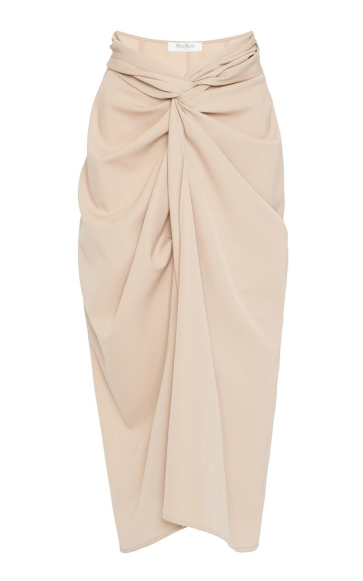 Max Mara Uva Lightweight Wool Draped Skirt