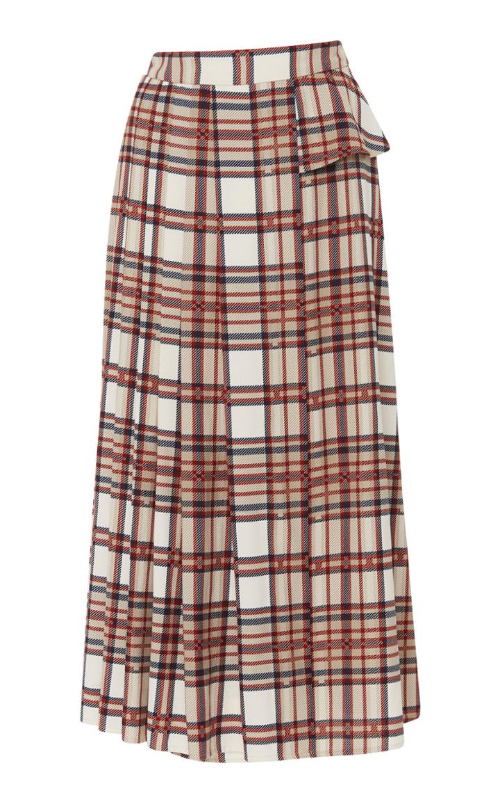 Rokh Pleated Plaid Trio Of Skirts