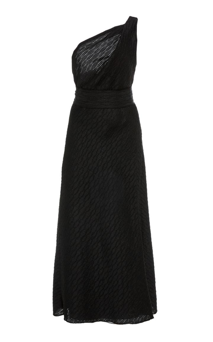 Carolina Herrera Asymmetrical Tweed Column Dress
